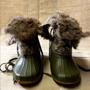 Vintage handmade boots w/rabbit fur